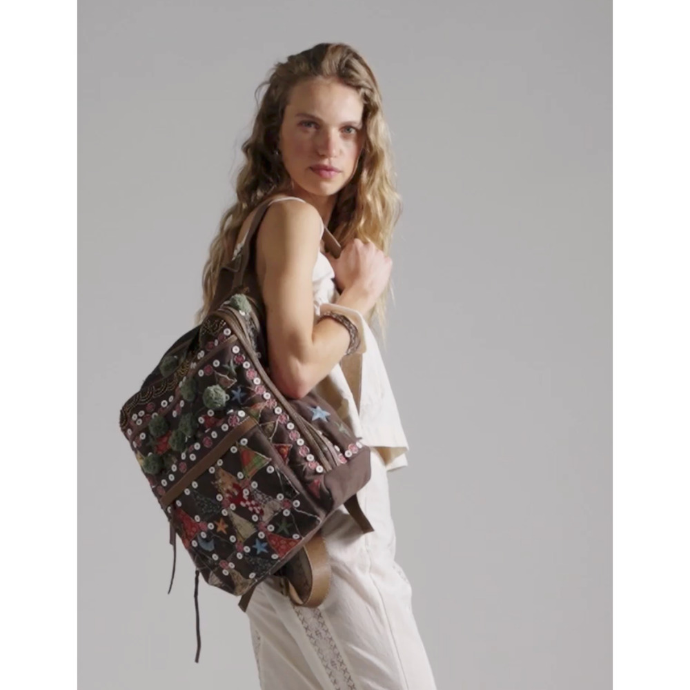 FREE PEOPLE WE THE FREE X THE FALLS BEXLEY EMBELLISHED EMBROIDERED BACKPACK BAG - Picture 4 of 13